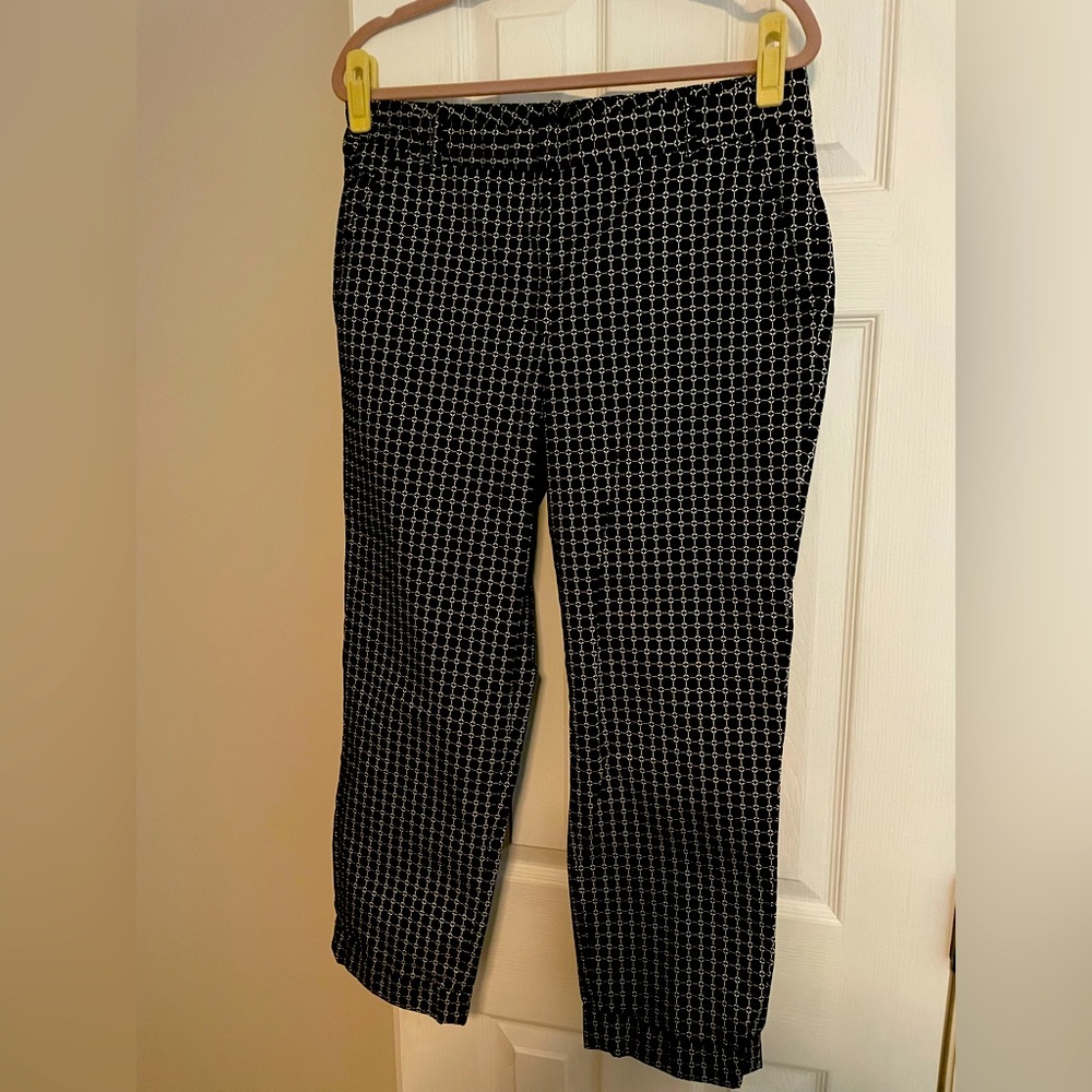 Talbots Black White Ankle Pants size 12